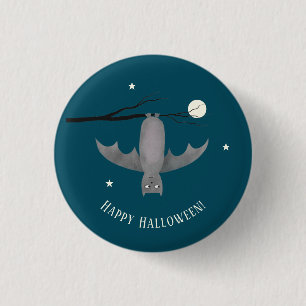 Cute Vampire Bat Halloween 1 Inch Round Button