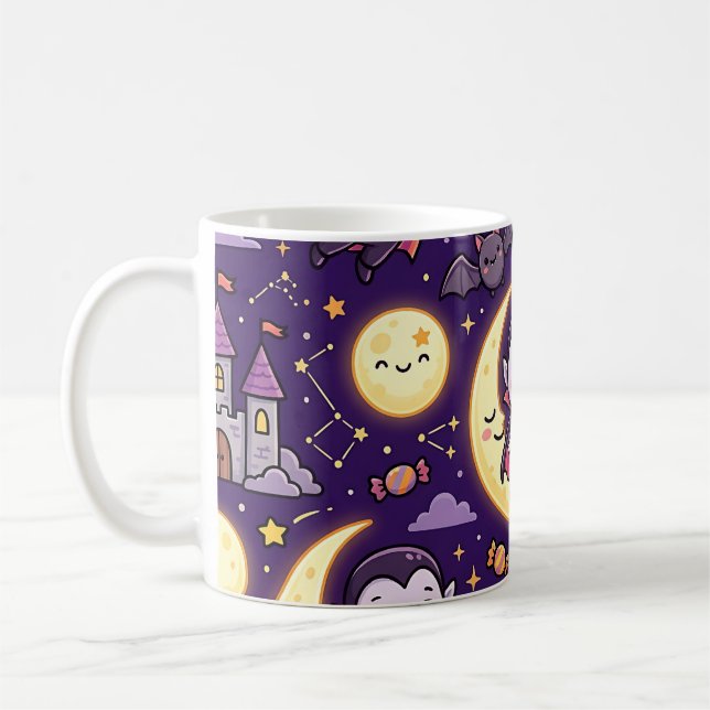 Cute Vampire Bat Halloween Mug (Left)