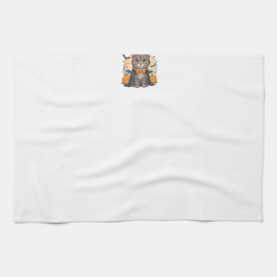 Cute Vampire Cat Halloween T-shirt  Spooky Kitten  Kitchen Towel