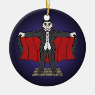 Cute Vampire Ceramic Ornament