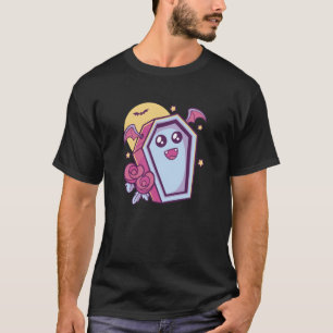 Cute Vampire Coffin Cartoon Halloween Spooky T-Shirt