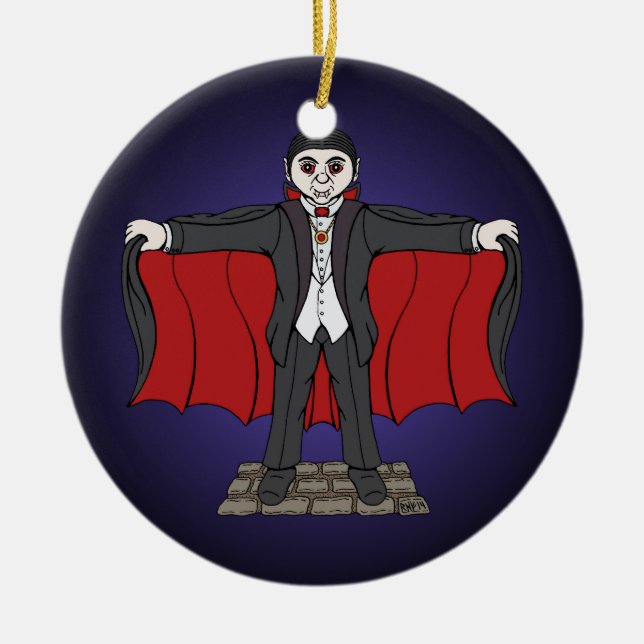 Cute Vampire/Dracula Ceramic Ornament (Front)