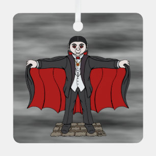 Cute Vampire/Dracula Metal Ornament