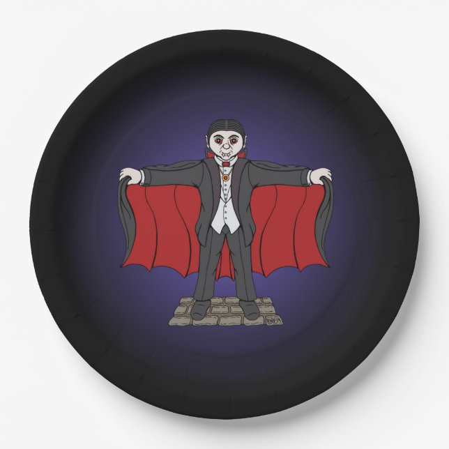 Cute Vampire/Dracula Paper Plate (Front)