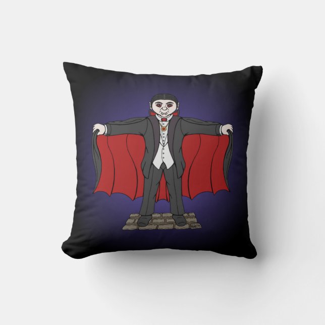 Cute Vampire/Dracula Throw Pillow (Front)
