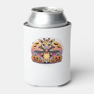 Cute Vampire Giraffe Halloween � Funny Spooky Anim Can Cooler