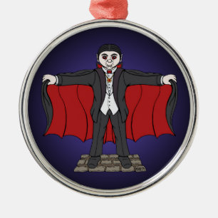 Cute Vampire Metal Ornament