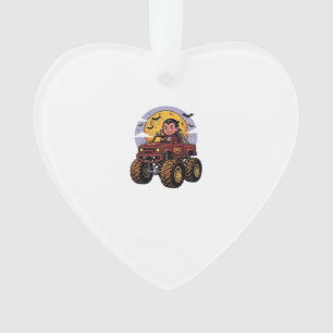 Cute Vampire Monster Truck Halloween Shirt Design_ Ornament