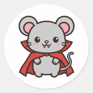 Cute Vampire Mouse Halloween Classic Round Sticker