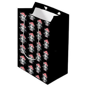 Cute Vampire Panda Bats Ghost Black Halloween Medium Gift Bag