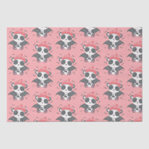 Cute Vampire Panda Bats Ghost Pink Halloween Tissue Paper