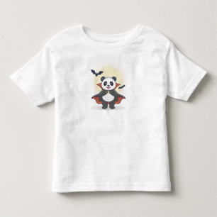 Cute Vampire Panda in Cape with Bats Toddler T-shirt