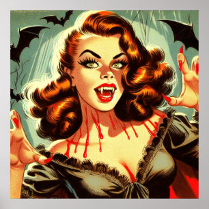 Cute Vampire Pin-up Poster