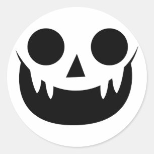 Cute Vampire Pumpkin Face Sticker