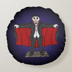 Cute Vampire Round Pillow