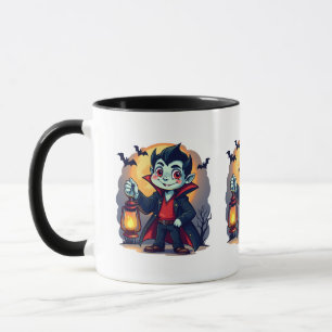 Cute Vampire with Lantern Kawaii Halloween Mug
