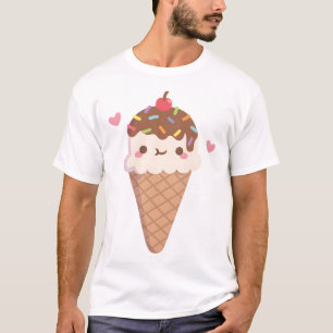 Cute Vanilla Ice Cream With Rainbow Sprinkles T-Shirt