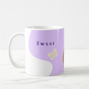 Cute vector bunny in pink colours coffee mug