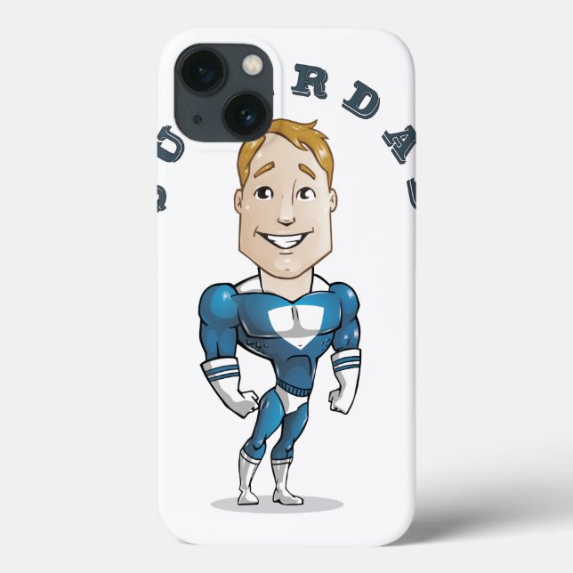 Cute Vector Cartoon Super Dad Case-Mate iPhone Case (Back)