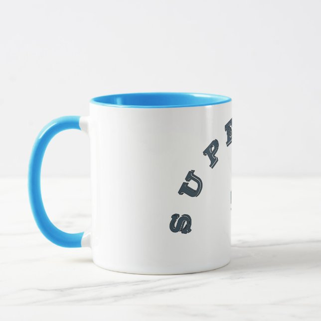 Cute Vector Cartoon Super Dad Mug (Left)