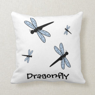 Cute Vector Dragonfly Throw Pillow