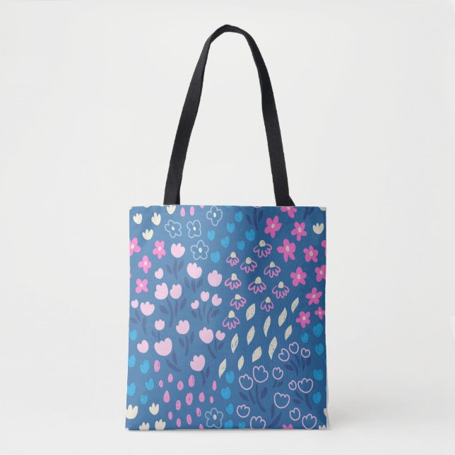 Cute Vector Floral Seamless Pattern Tote Bag (Front)