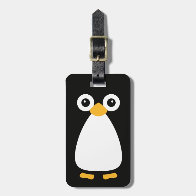 Cute Vector Penguin Luggage Tag (Front Vertical)