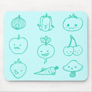 Cute Vegan Life Doodle Art Mousepad