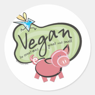 Cute Vegan Message swag Classic Round Sticker