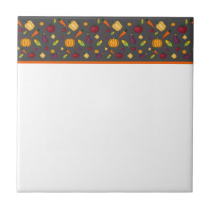 Cute vegetables grey pattern tile