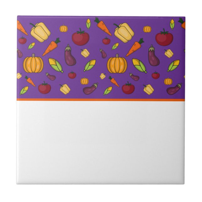 Cute vegetables pattern  tile (Front)