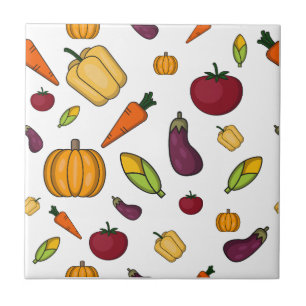 Cute vegetables pattern  tile