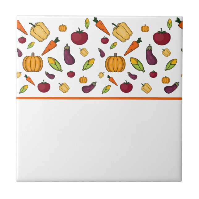 Cute vegetables pattern  tile (Front)