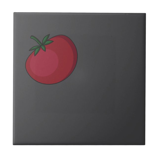 Cute vegetables pattern tomato grey tile (Front)