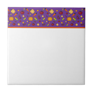 Cute vegetables purple pattern  tile