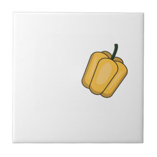 Cute vegetables sweet pepper pattern tile
