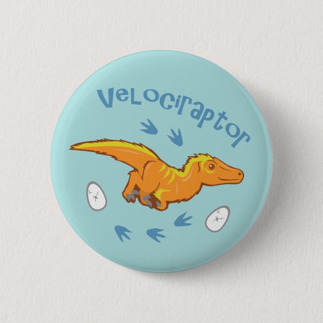 Cute Velociraptor 2 Inch Round Button (Front)