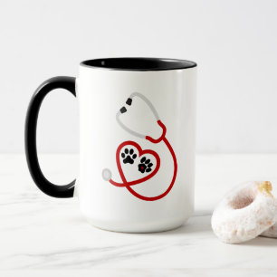 Cute Veterinarian animal lovers add name Mug