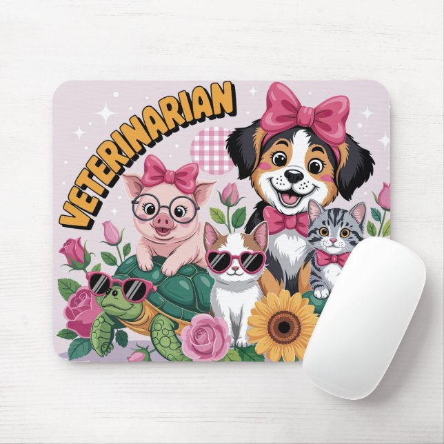 Cute Veterinarian Mouse Pad (With Mouse)