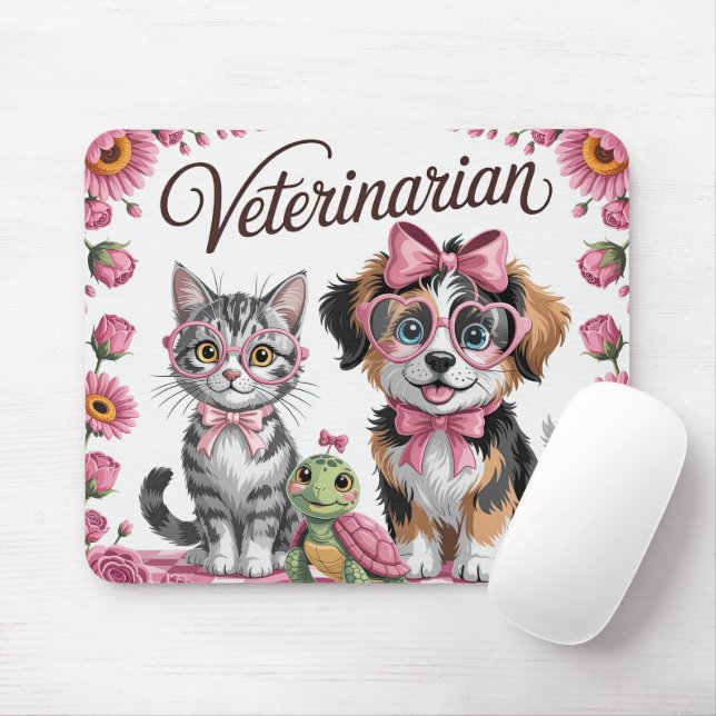 Cute Veterinarian Mouse Pad (With Mouse)