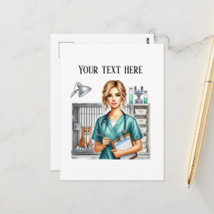 Cute Veterinarian Office customizable Postcard