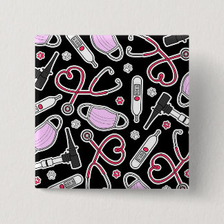 Cute Veterinarian / Veterinary Technician Love 2 Inch Square Button