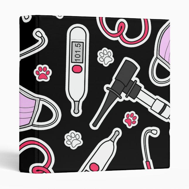 Cute Veterinarian / Veterinary Technician Love Binder (Front/Spine)