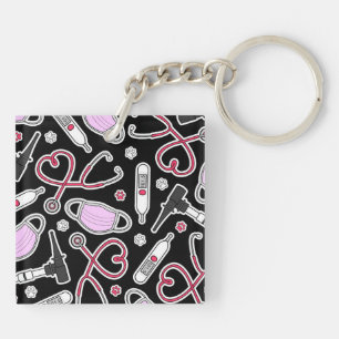 Cute Veterinarian / Veterinary Technician Love Keychain