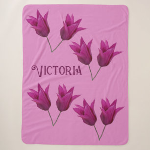 Cute Victoria nom rose tulip fleurs couverture