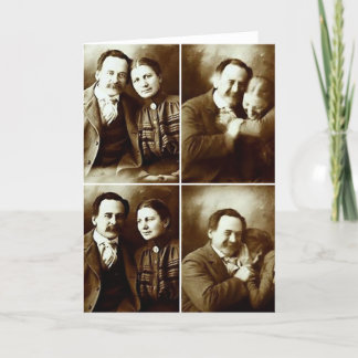 Cute Victorian couples candid photo Holiday Card