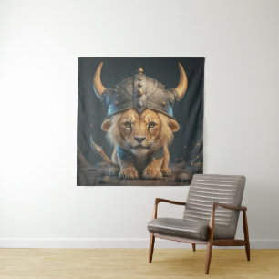 Cute Viking Baby Lion Tapestry
