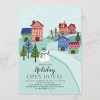 Cute Village Vacances Open House Invitation