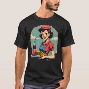 Cute Vintage 1950s Carhop Retro for Men T-Shirt