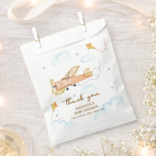 Cute Vintage Aviator Airplane Baby Shower Favour Bag